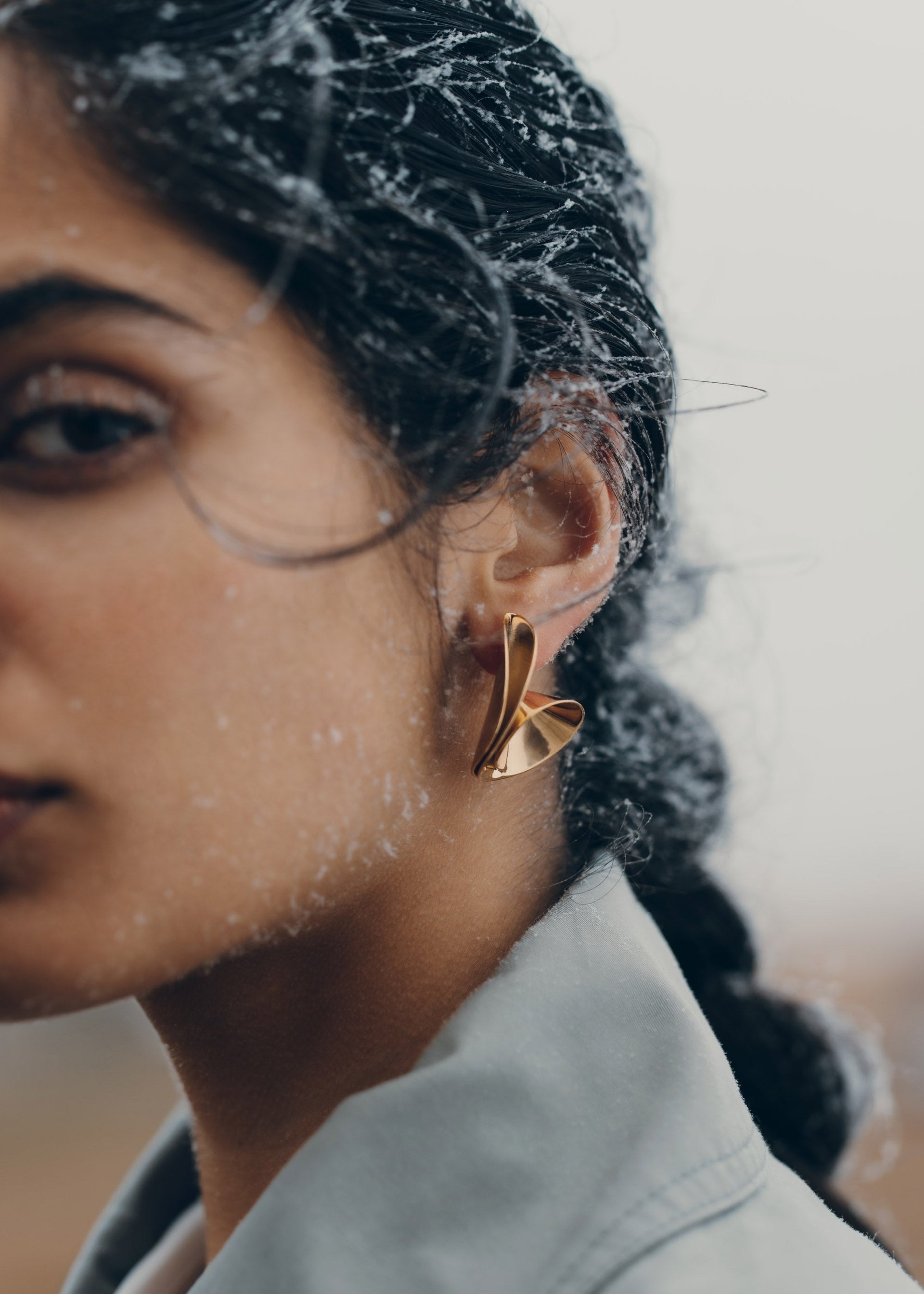 Snoede Éole-øreringe - forgyldt med 24 karat guld