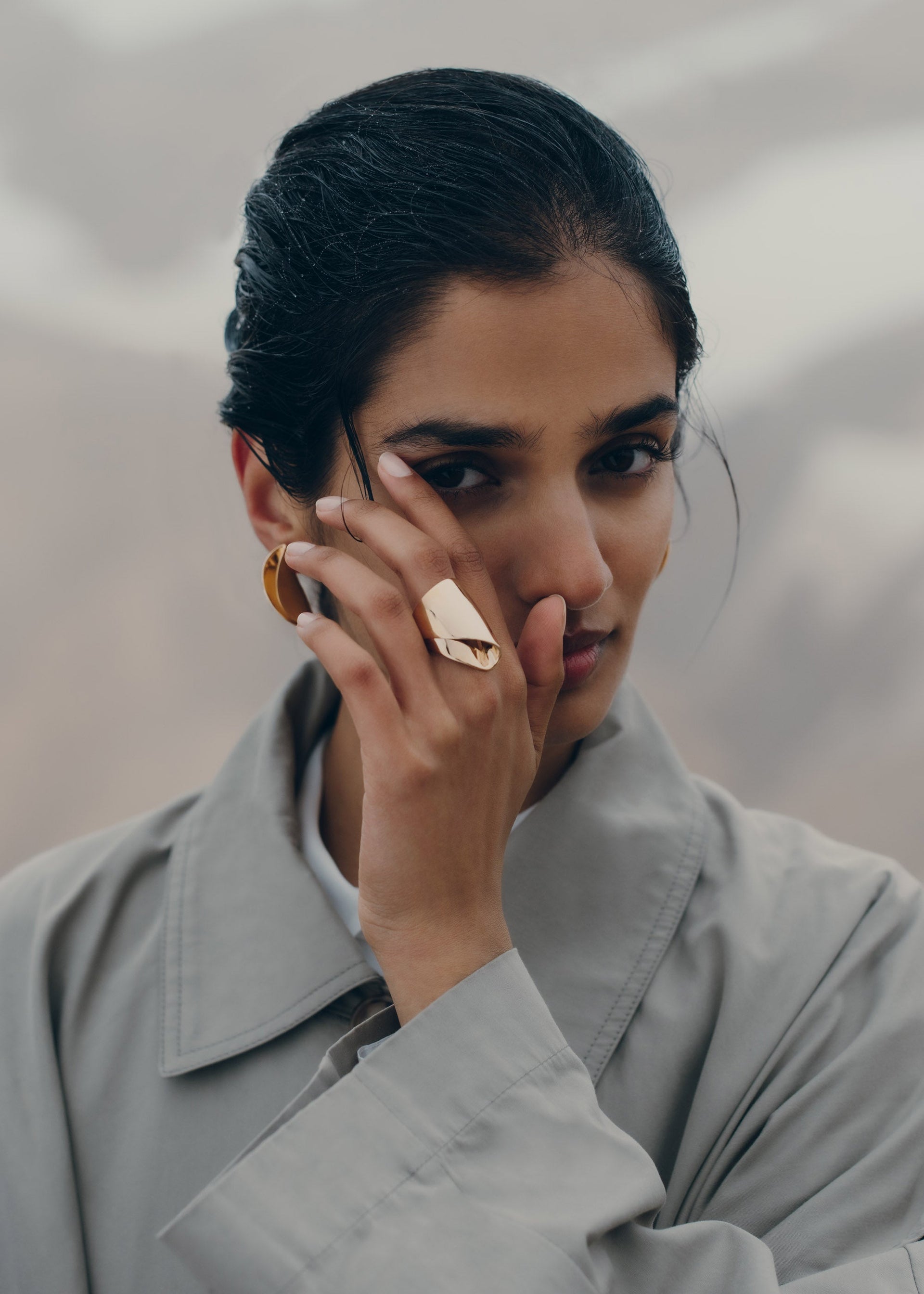 Draperet Éole-ring - forgyldt med 24 karat guld​