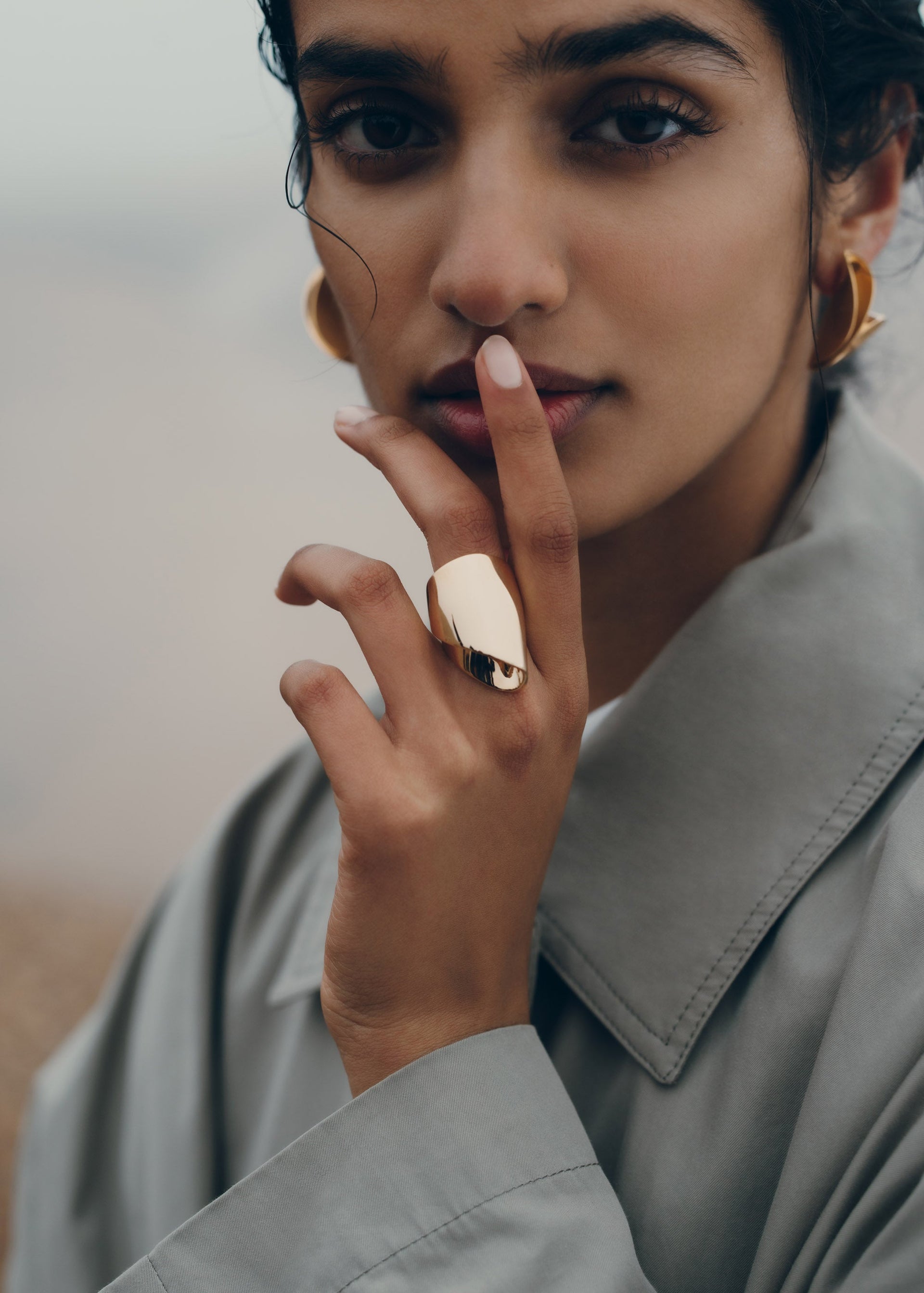 Draperet Éole-ring - forgyldt med 24 karat guld​