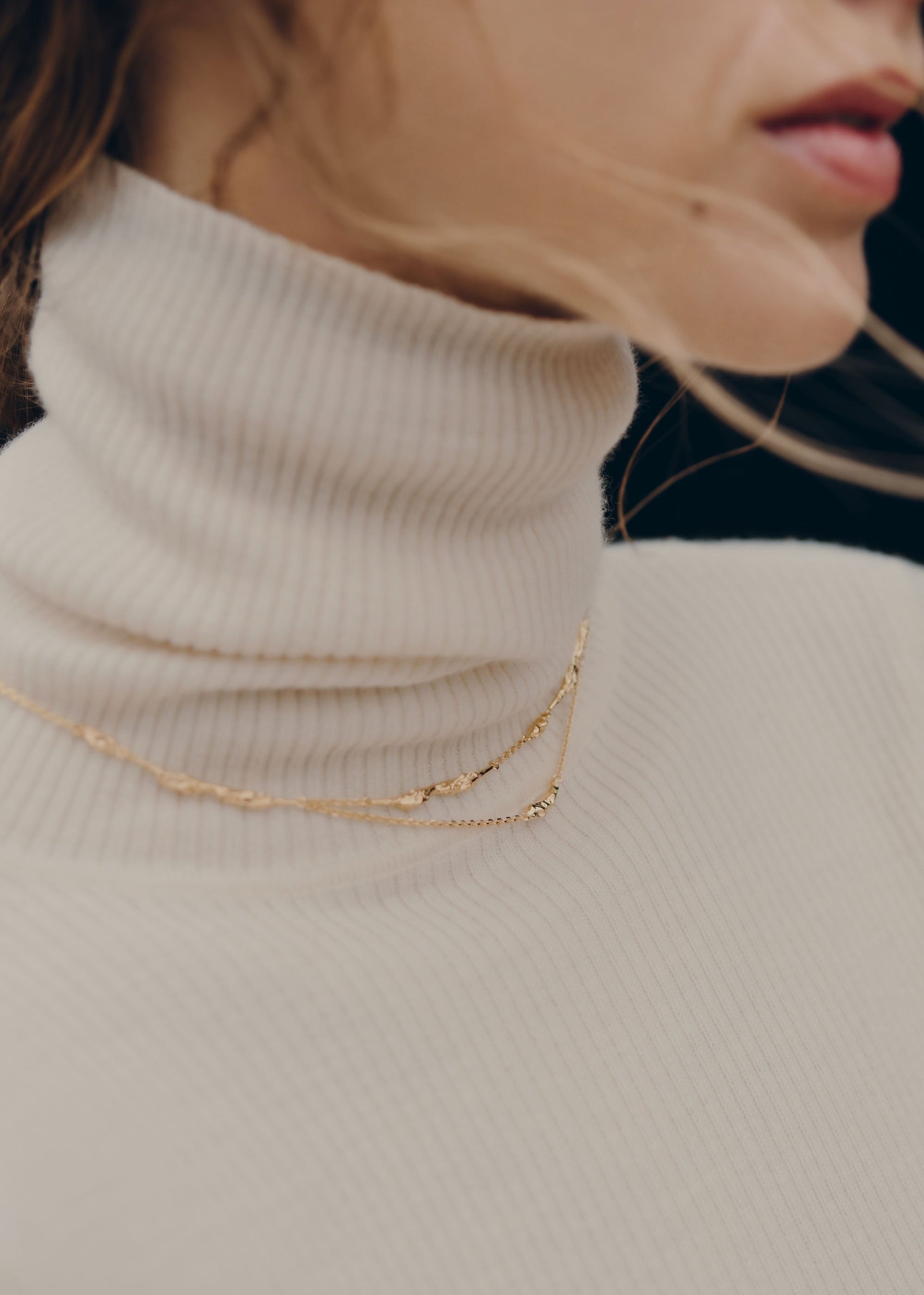 Dobbelt Eroz-kæde - forgyldt med 24 karat guld