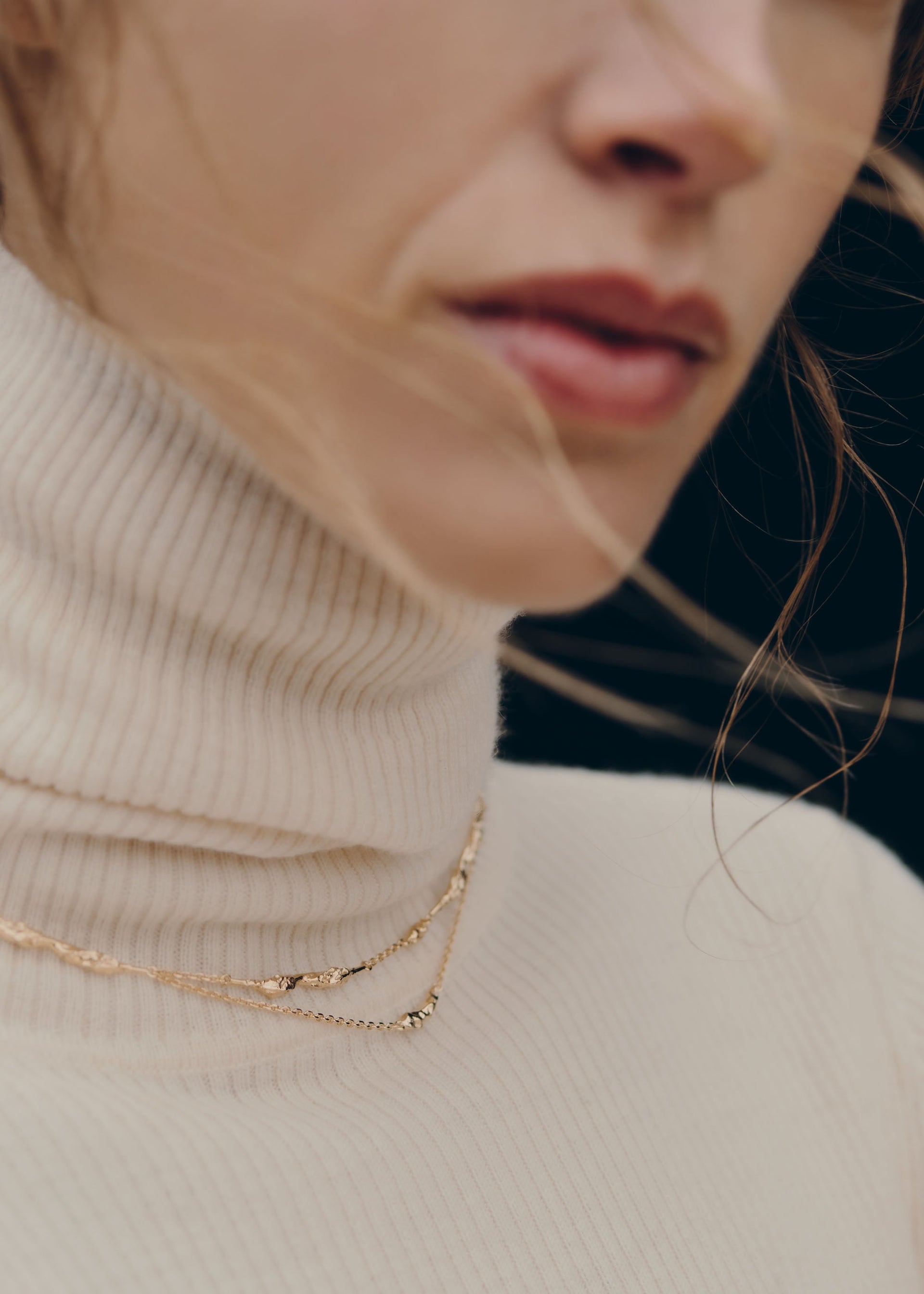 Dobbelt Eroz-kæde - forgyldt med 24 karat guld