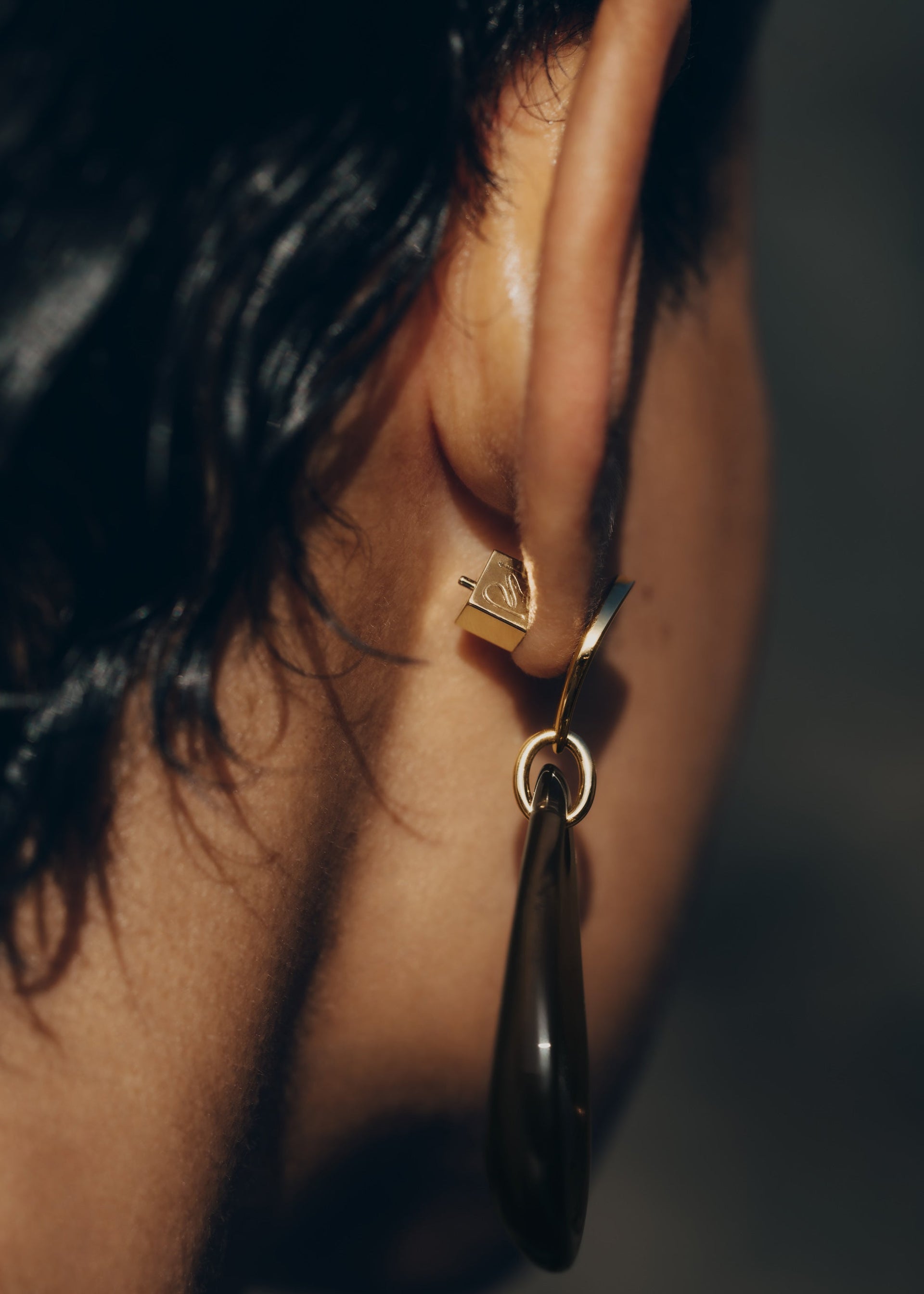 Lange Naé-øreringe - Røget glas