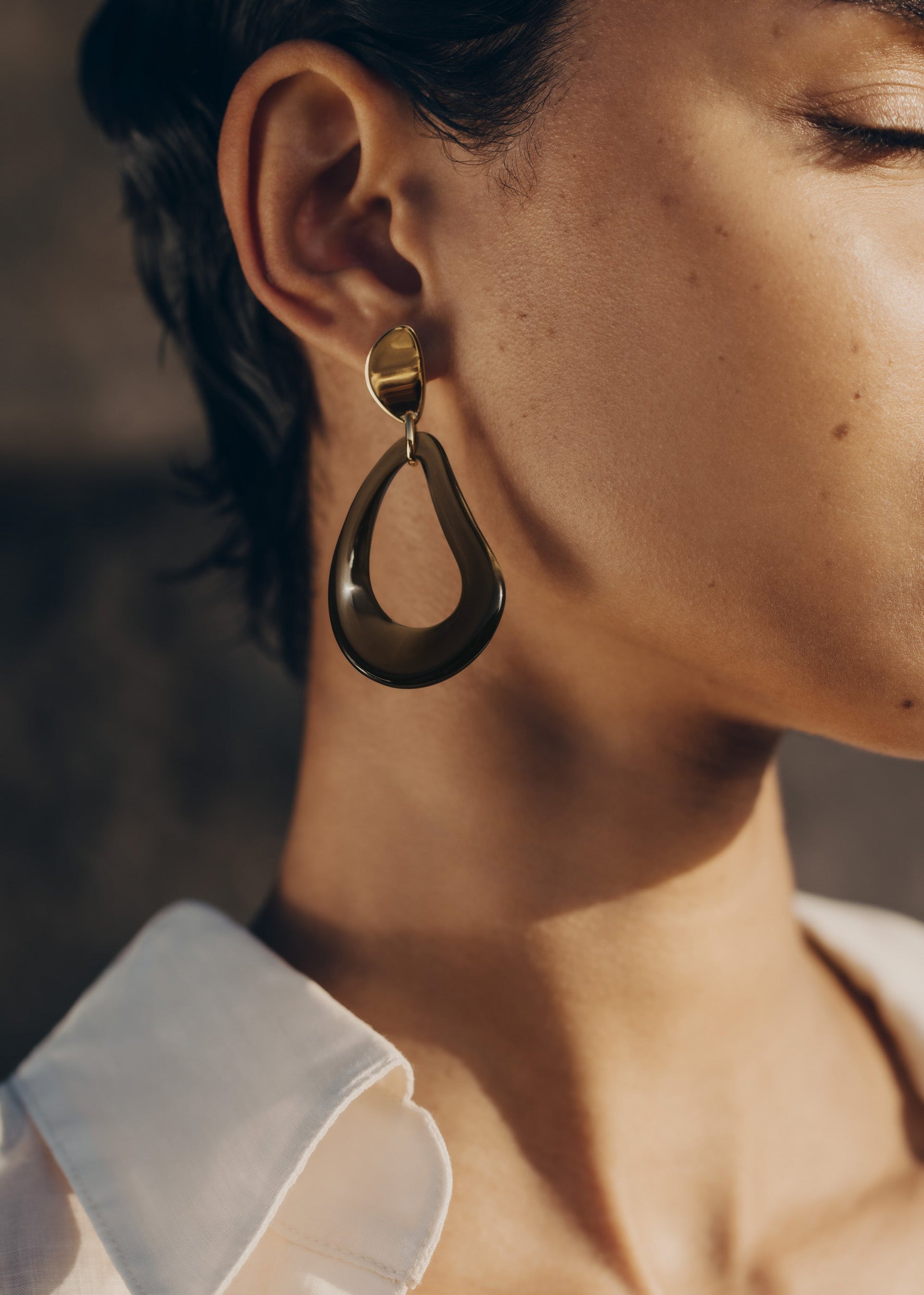 Lange Naé-øreringe - Røget glas