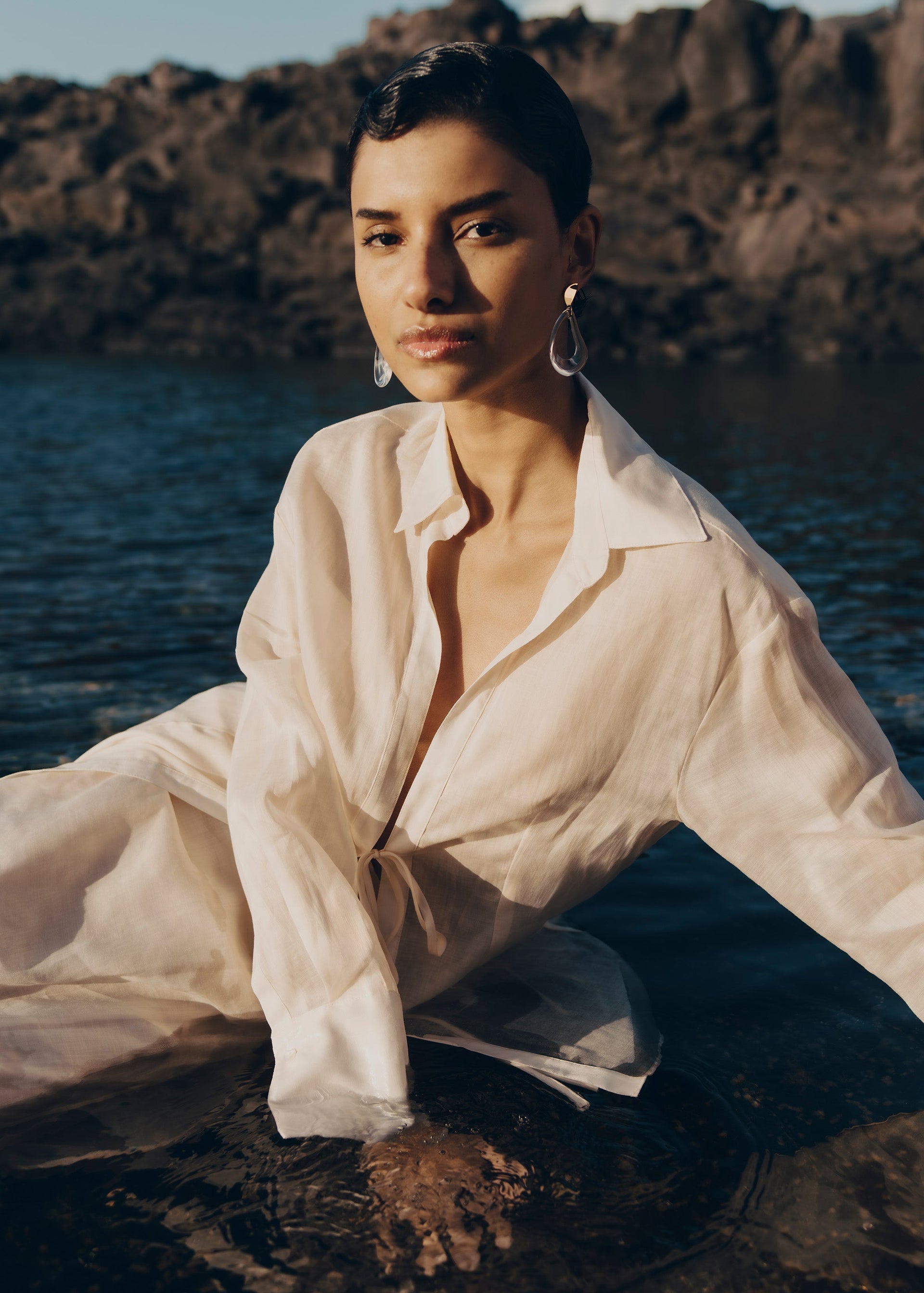 Lange Naé-øreringe - Glas