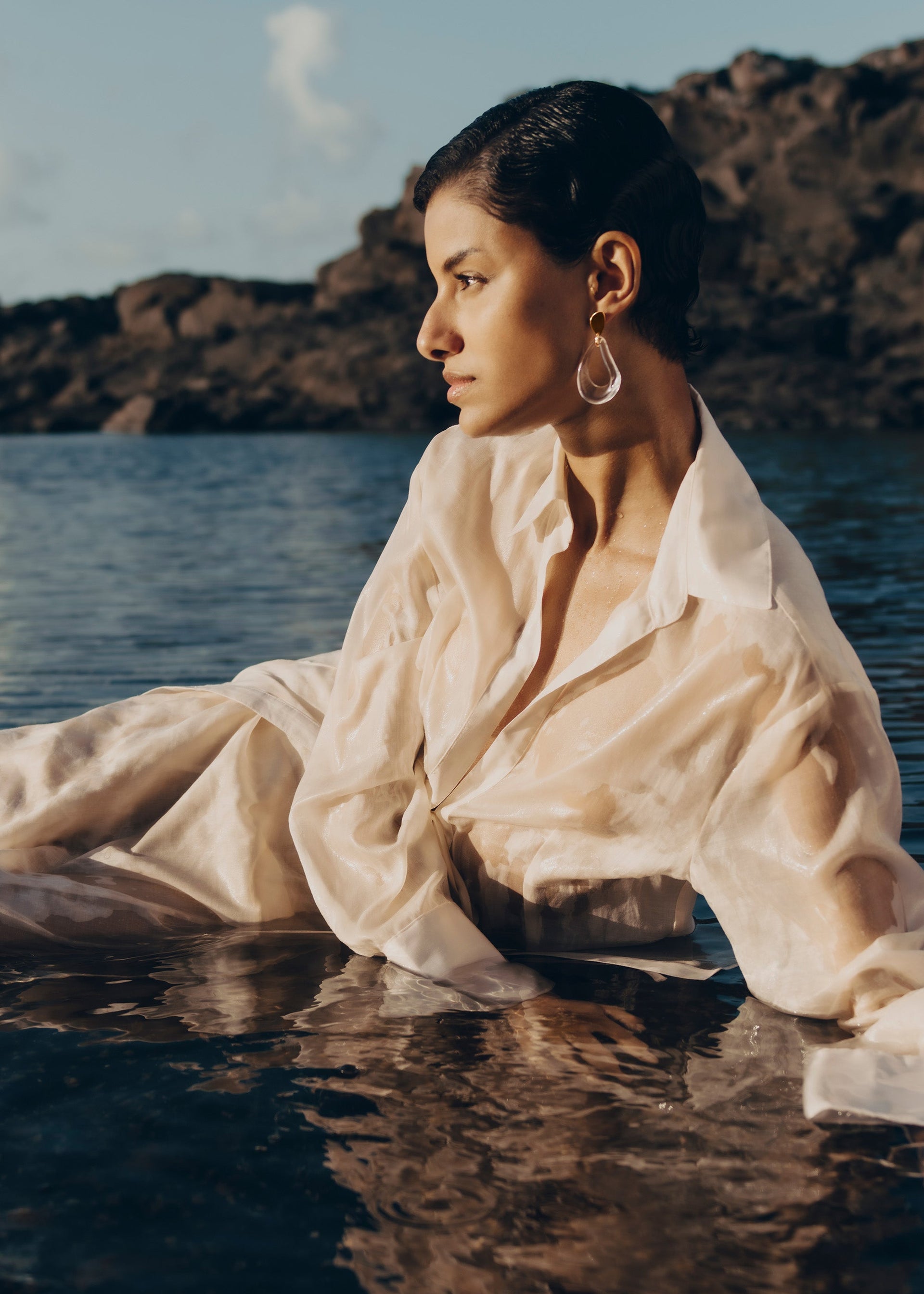 Lange Naé-øreringe - Glas