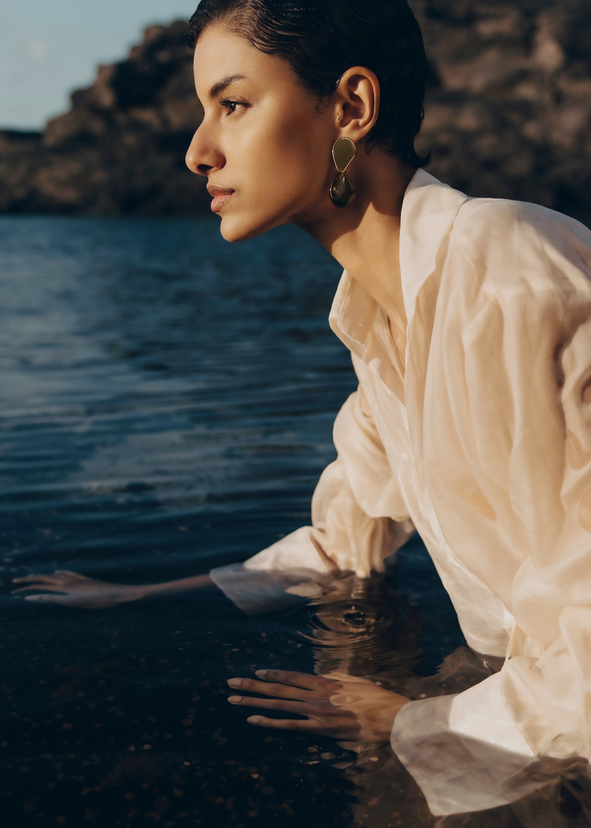 Naé-øreringe - Røget glas