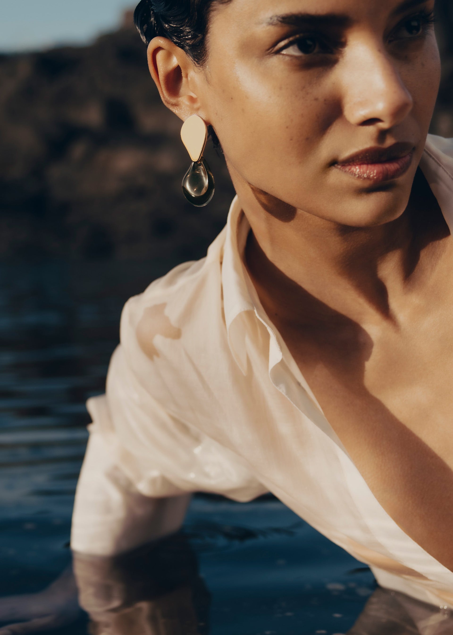 Naé-øreringe - Røget glas