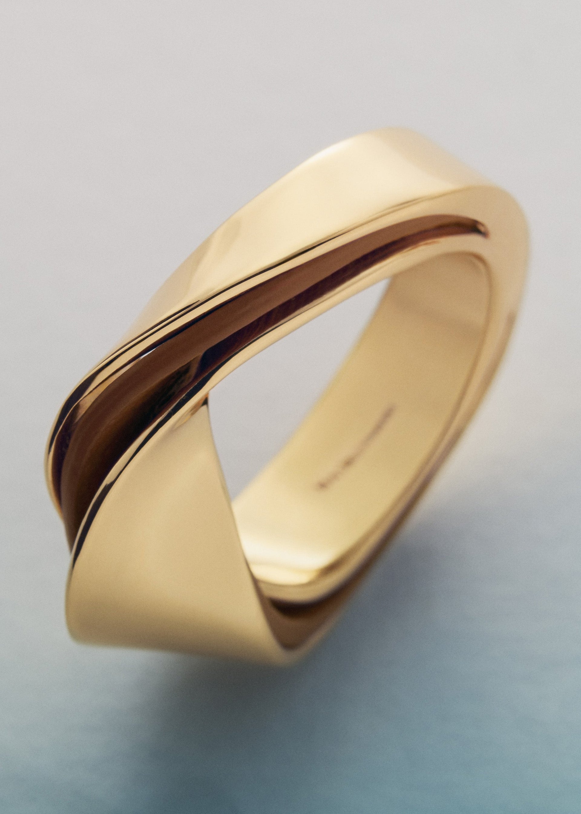 Ormé Ring - Gold Gilded with Camel Leather