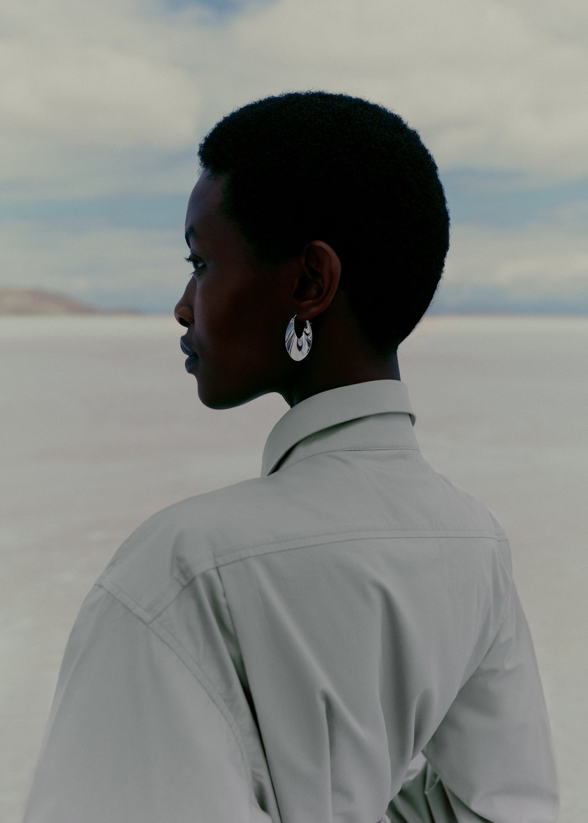 Tynde Éole-hoops - forsølvet med rhodineret messing