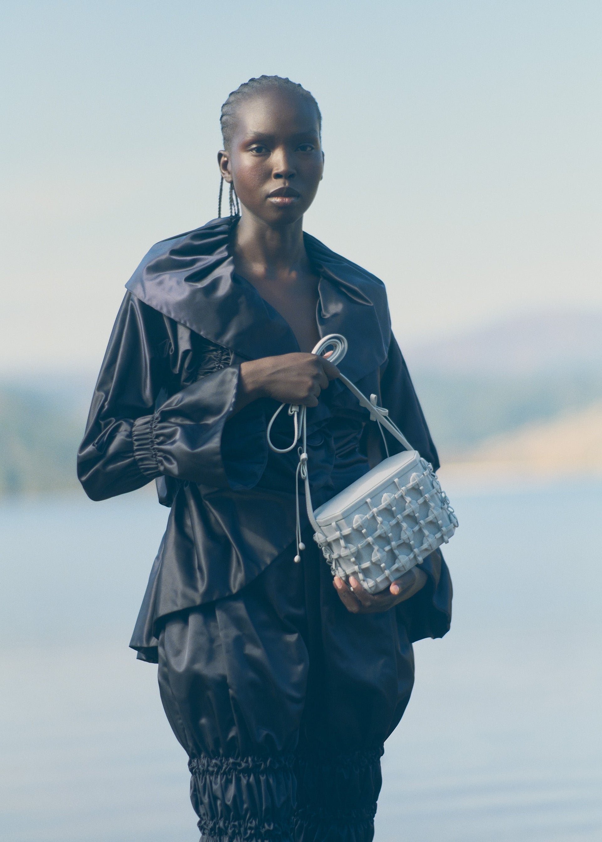 Button Bow Box - Sky