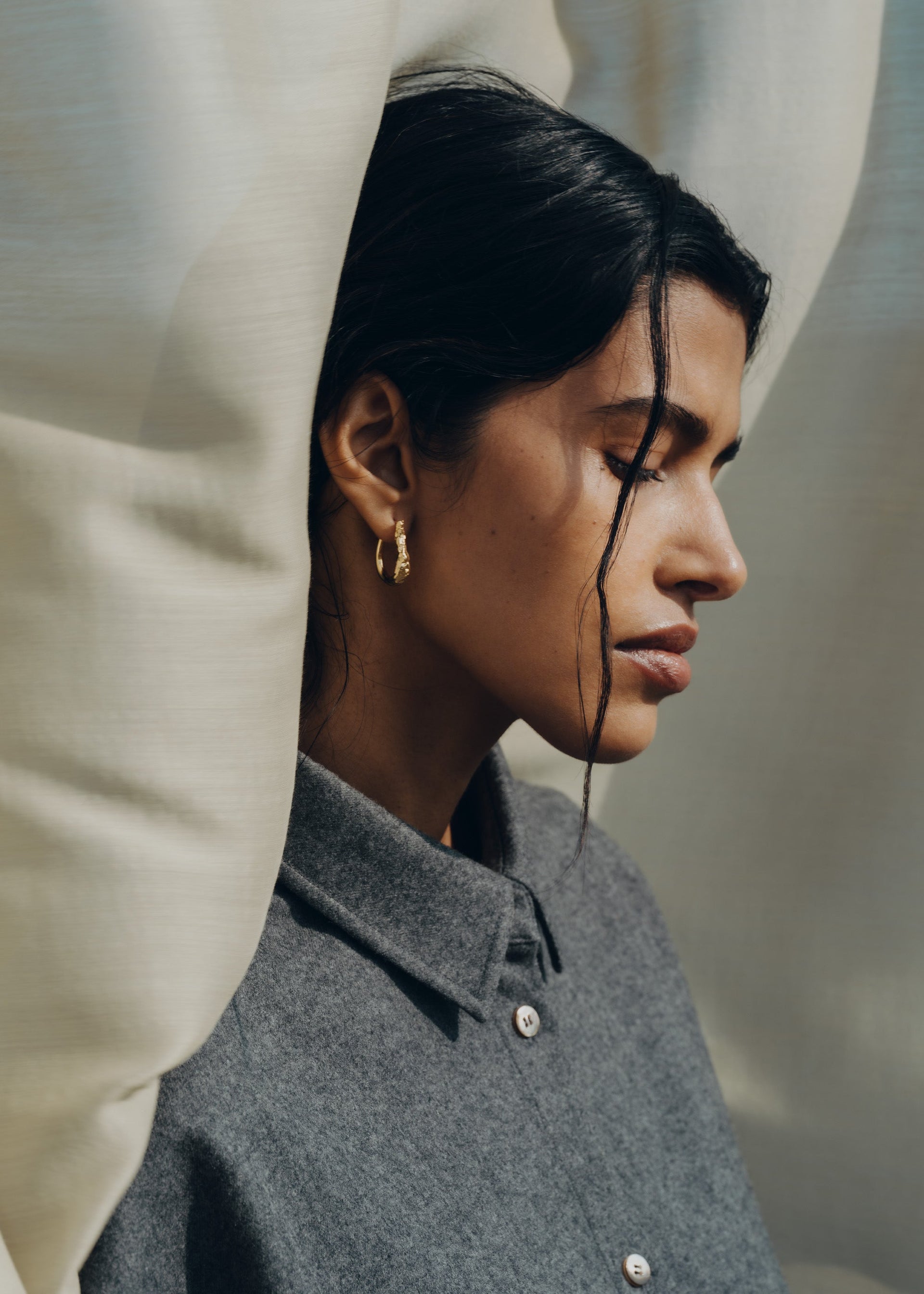  Tynde Eroz-hoops - forgyldt med 24 karat guld