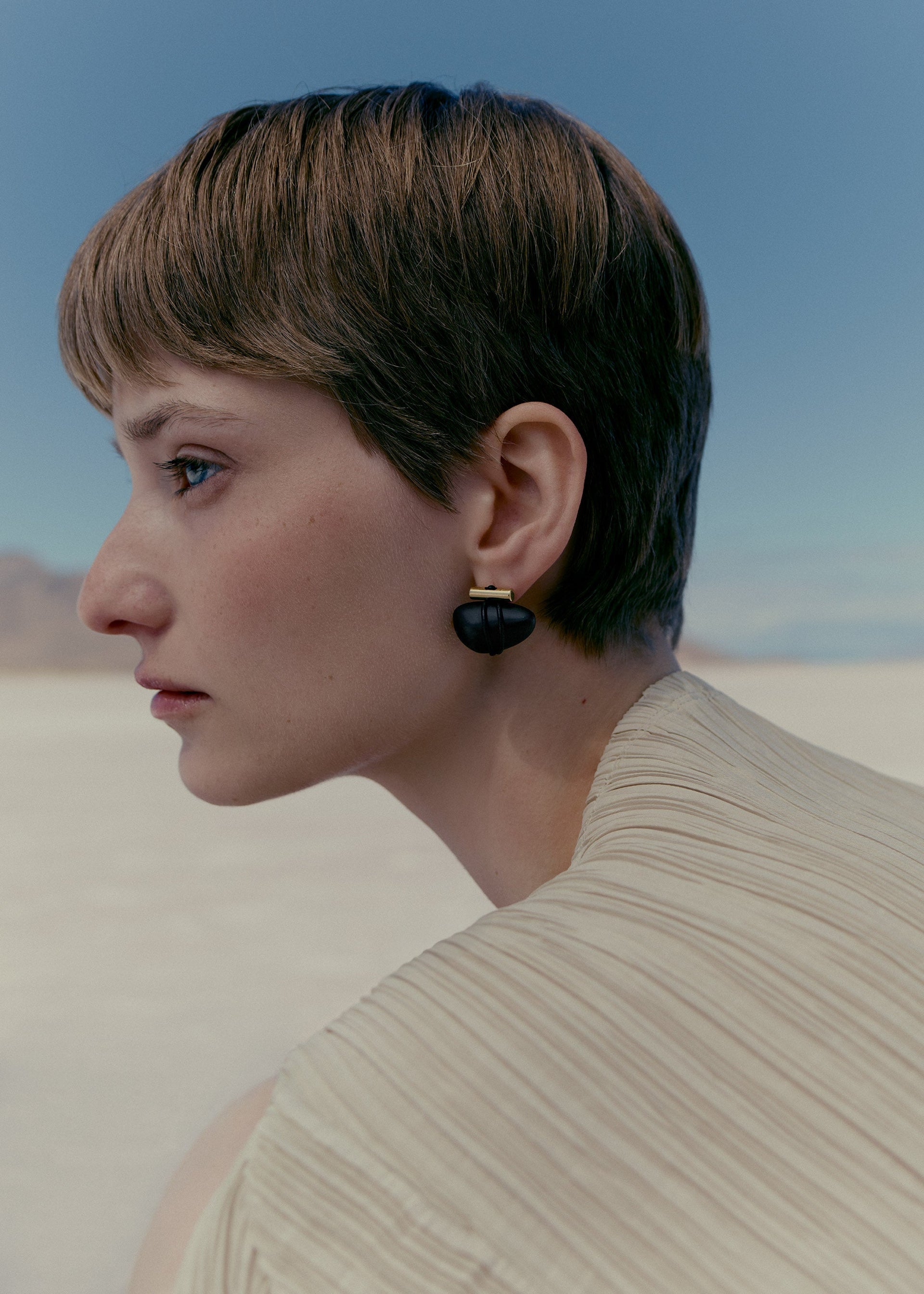 Téré-ørestikker - Sort marmor