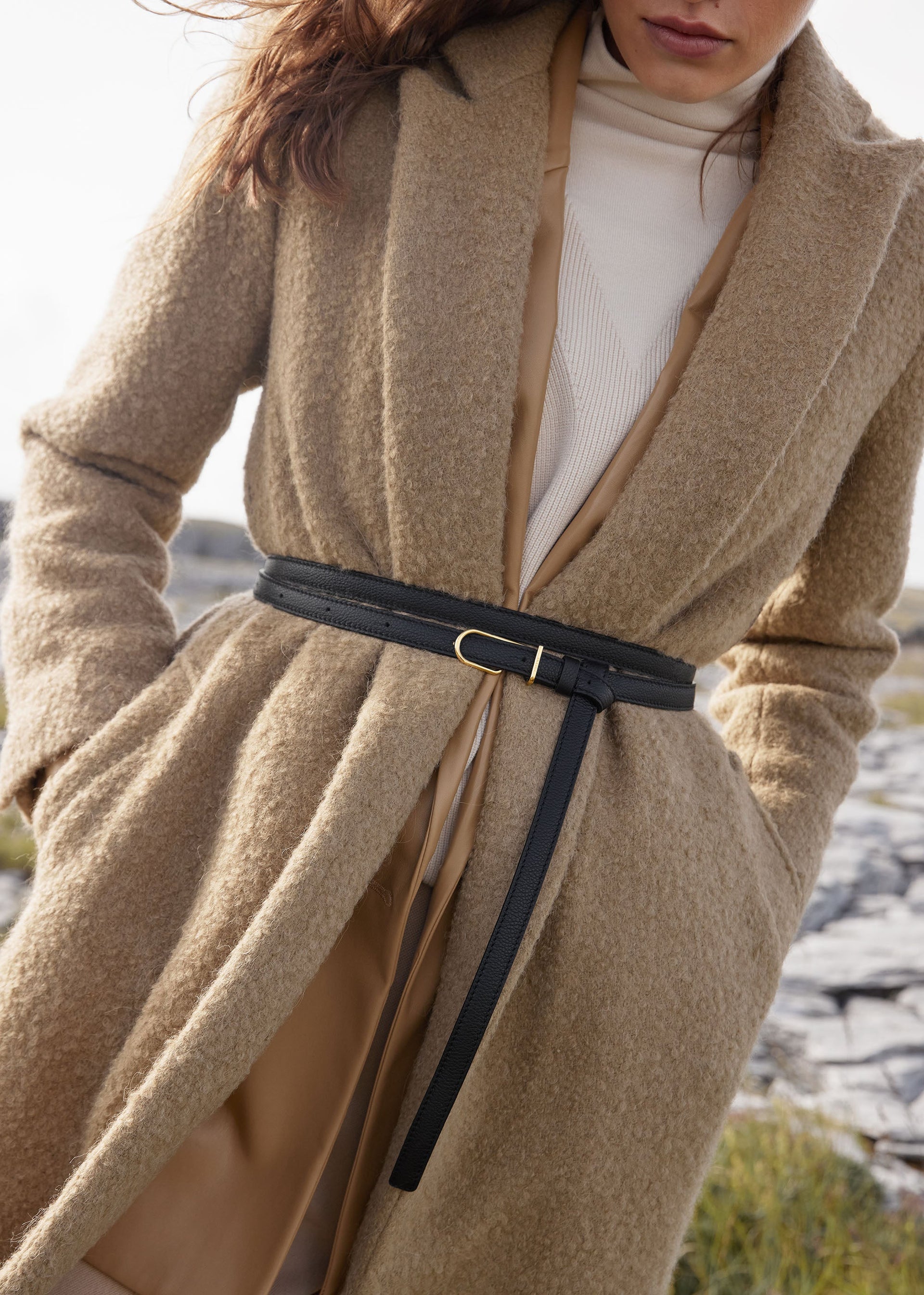 Thin Umi Belt - Sort Kornet