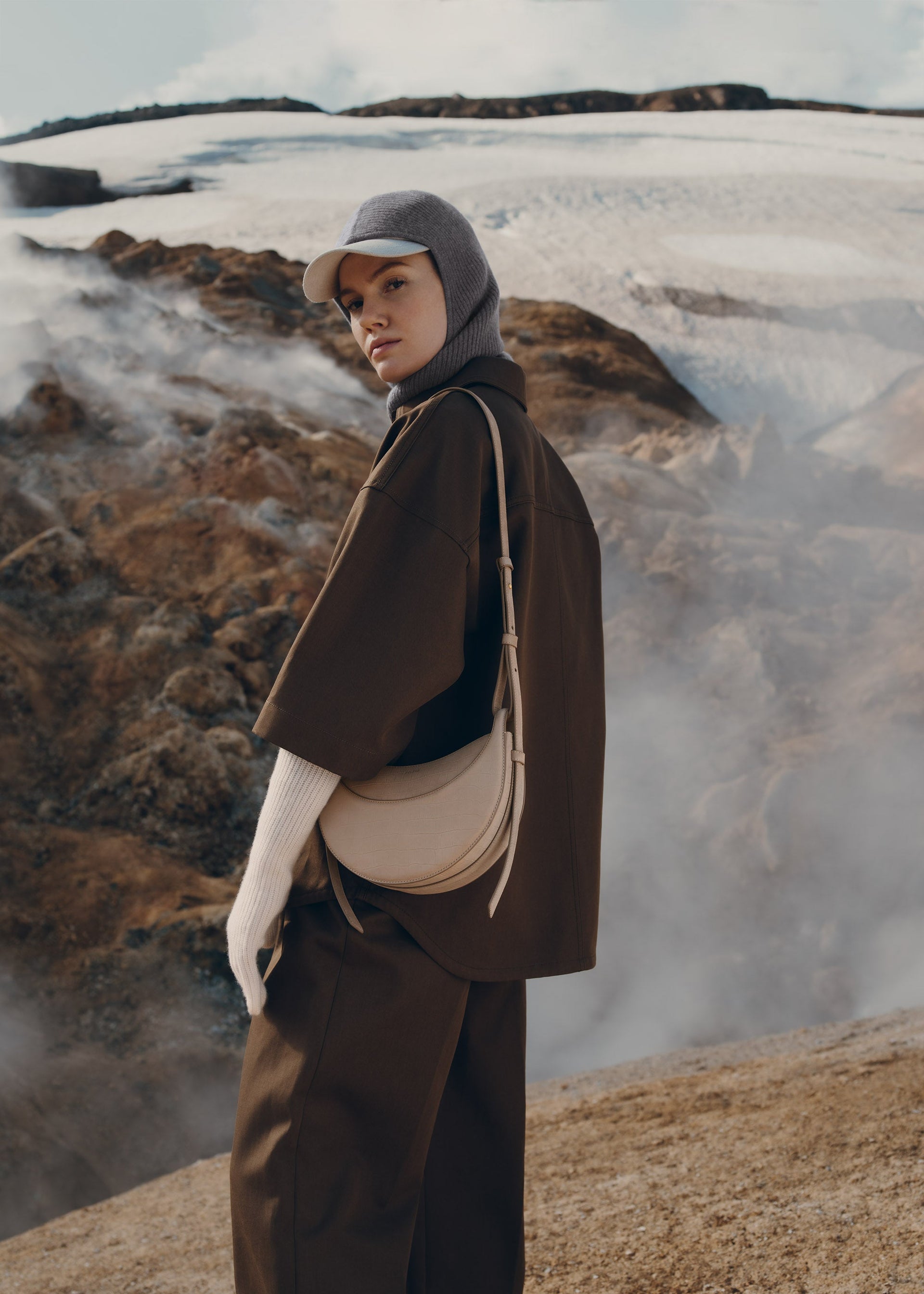 Numéro Dix - Gråbrun Nubuck Krokodille