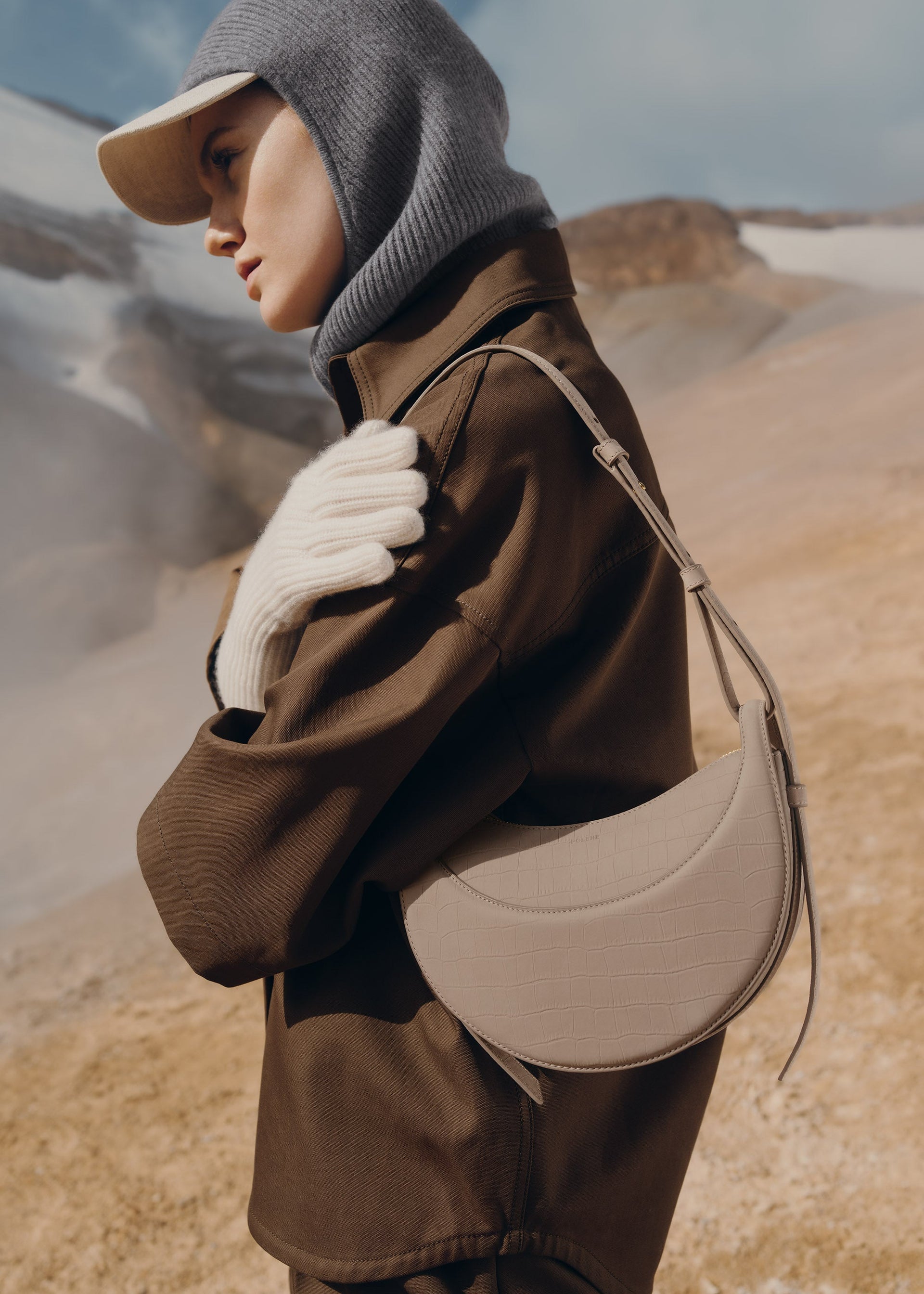 Numéro Dix - Gråbrun Nubuck Krokodille