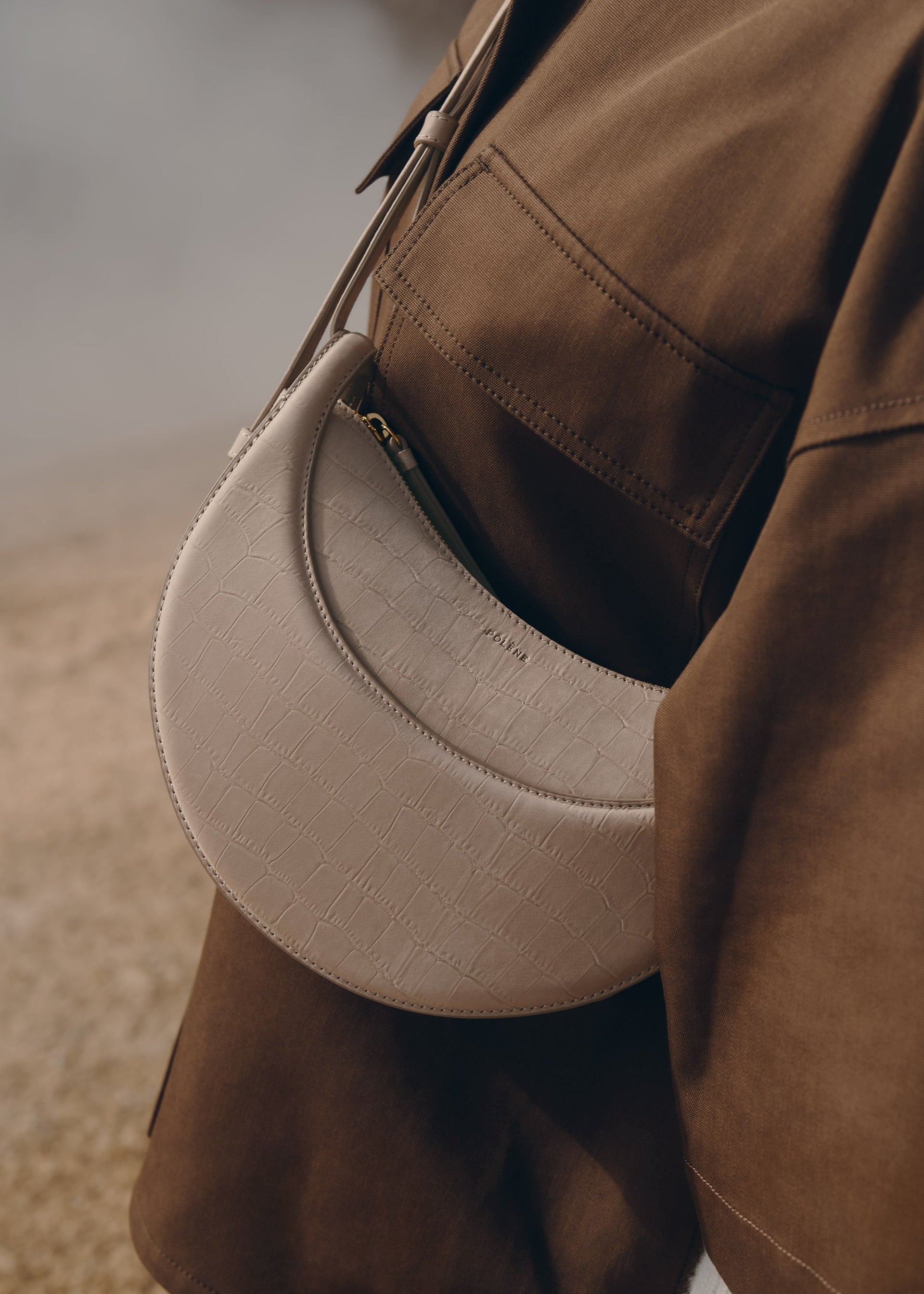 Numéro Dix - Gråbrun Nubuck Krokodille