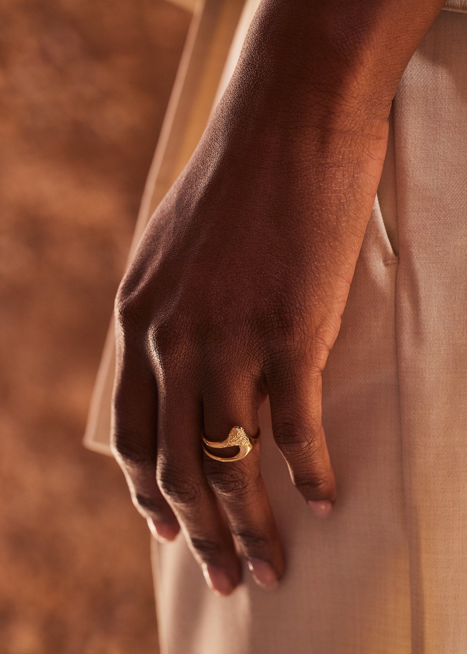 Tynd Eroz-ring - forgyldt med 24 karat guld