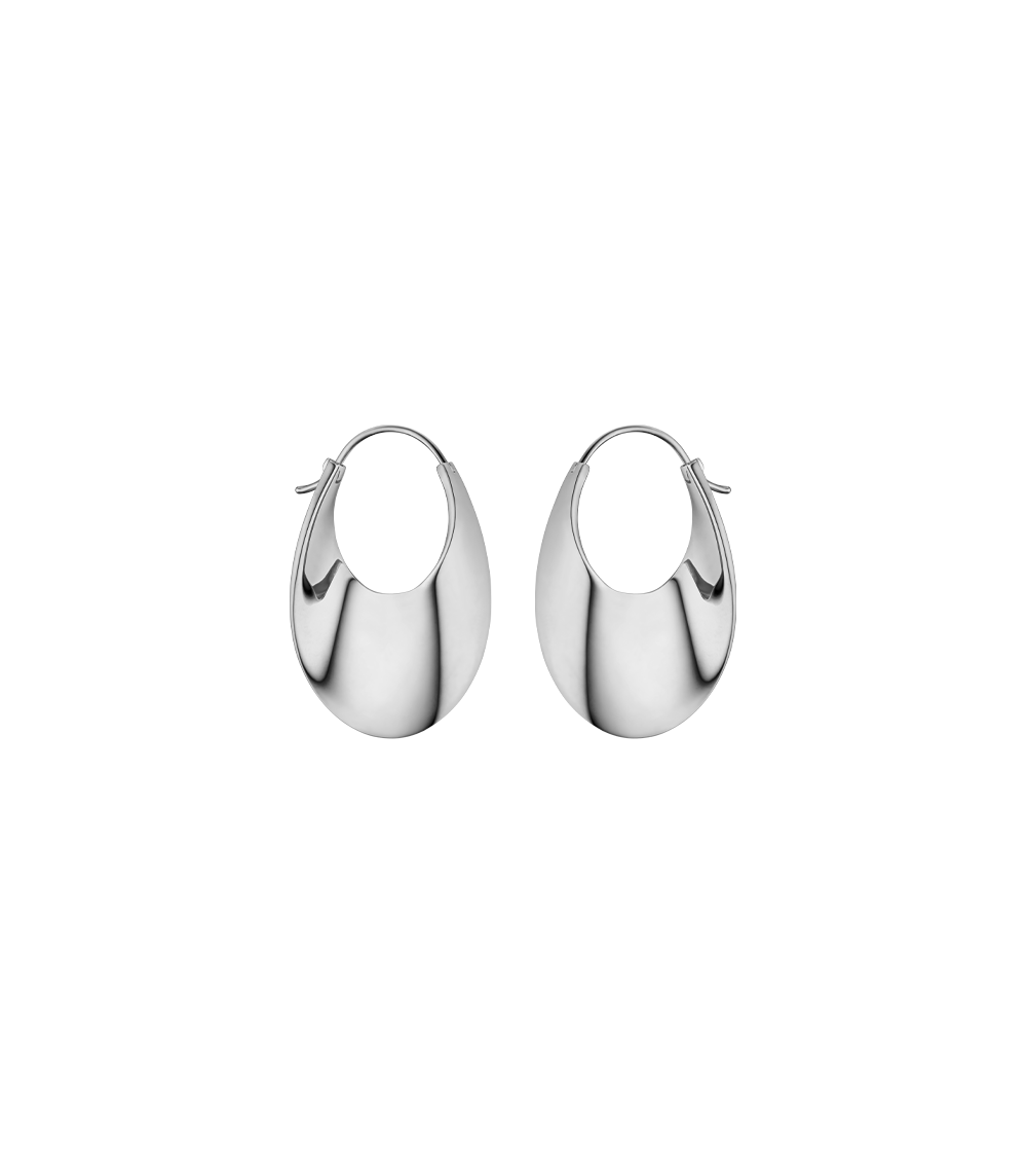 Tynde Éole-hoops - forsølvet med rhodineret messing